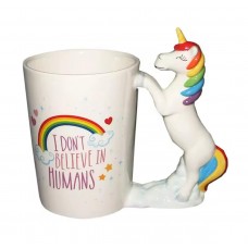 Taza Tazón Cerámica Unicornio Rosado Kawaii Mug Blanco Blanco